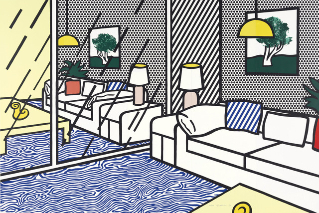 Roy Lichtenstein, ‘Wallpaper with Blue Floor Interior’, 1992, Print, Screenprint in colors, on five panels of Paper Technologies, Inc. Waterleaf paper (as issued), Christie's