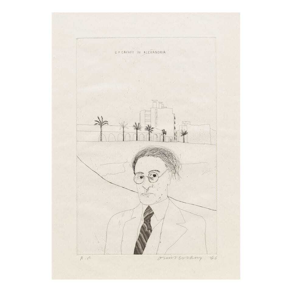 David Hockney - Portrait of Cavafy in Alexandria, from Illustrations for Fourteen Poems from C.P. Cavafy (Scottish Arts Co...