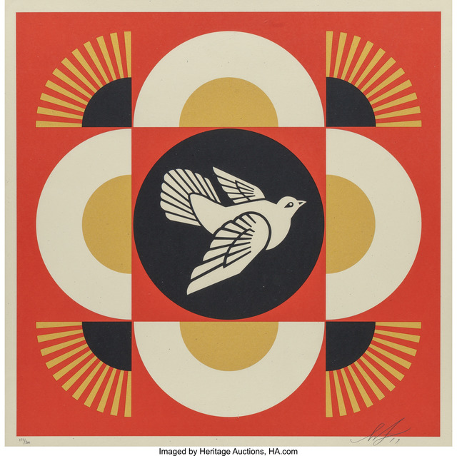 Shepard Fairey (OBEY), ‘Dove Geometric (Red, Gold, and Cream) (three works)’, 2017, Heritage Auctions