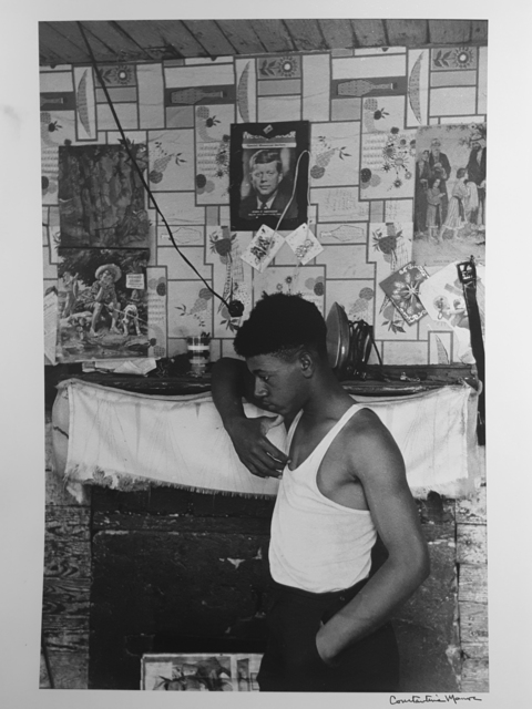 Constantine Manos, ‘Untitled, Sharecroppers, South Carolina (man in white tee shirt near fireplace, JFK)’, 1965, Robert Klein Gallery