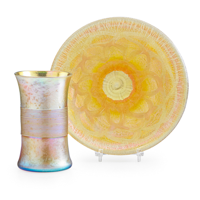 Tiffany Studios, ‘Gold Favrile Goblet And Plate, New York’, ca. 1903/10, Rago/Wright