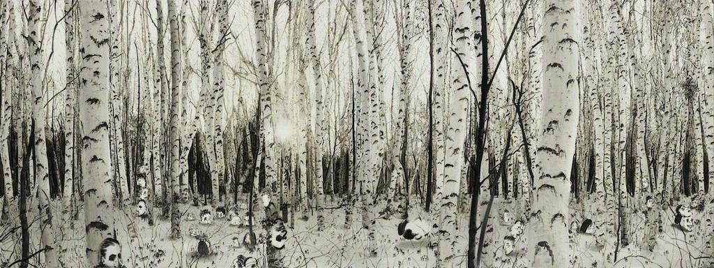 Lu Chao, Black Light, 2015
Oil on cancas, 150 x 400 cm (59 x 157 1/2 in.) -
Courtesy Galerie Nathalie Obadia Lu Chao, Black Light, 2015
Oil on cancas, 150 x 400 cm (59 x 157 1/2 in.) -
Courtesy Galerie Nathalie Obadia