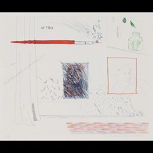 David Hockney - Etching is the Subject, 14, from The Blue Guitar (M.C.A.T. 191)