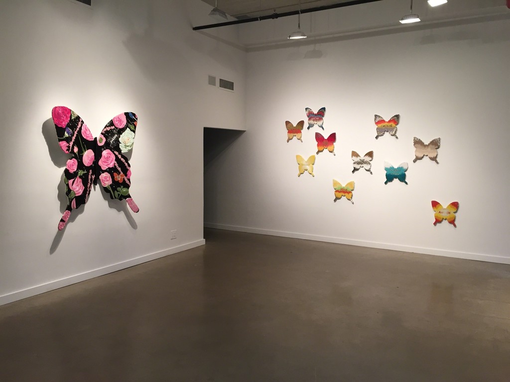 "Awaken (Floral)" (left) and Butterfly installation (right) "Awaken (Floral)" (left) and Butterfly installation (right)