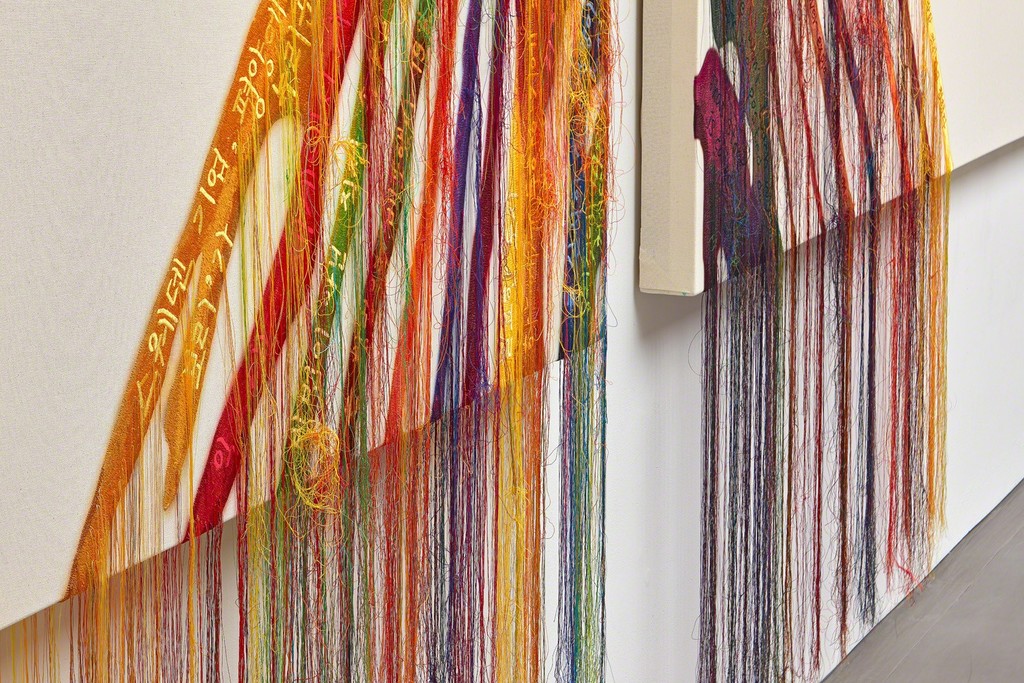 Kyungah Ham, exhibition view at carlier | gebauer, 2017. Courtesy of the artist and carlier | gebauer. Kyungah Ham, exhibition view at carlier | gebauer, 2017. Courtesy of the artist and carlier | gebauer.