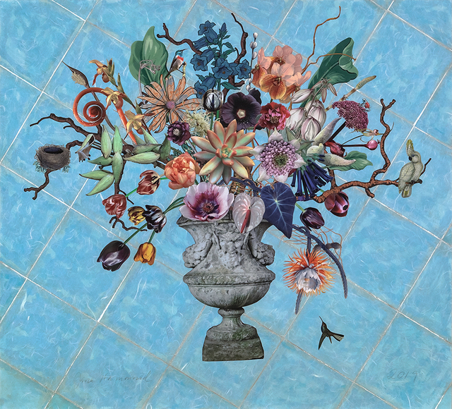 Jane Hammond, ‘Garden Urn with Angelica, Milkweed and Cockatoo’, 2019, Lyndsey Ingram