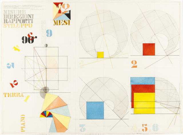 Giò Pomodoro, ‘Progetto di scultura “I mesi”’, 1978, Drawing, Collage or other Work on Paper, Mixed technique on paper, Martini Studio d'Arte