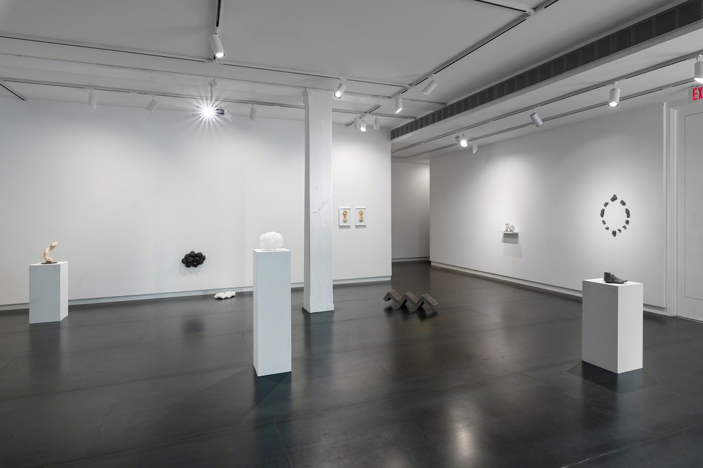 Plane of Scattered Pasts at Upfor, featuring video by Quayola (not shown) and sculpture by Heidi Schwegler. Photo by Mario Gallucci. Plane of Scattered Pasts at Upfor, featuring video by Quayola (not shown) and sculpture by Heidi Schwegler. Photo by Mario Gallucci.