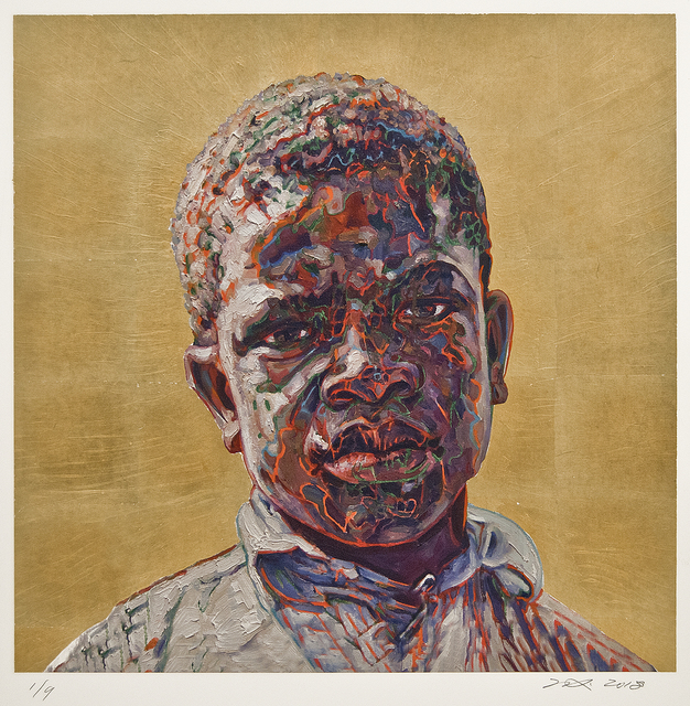Hung Liu 刘虹, ‘Clarence Weems (Gold) 1/9’, Print, Monotype with gold leaf, Gail Severn Gallery