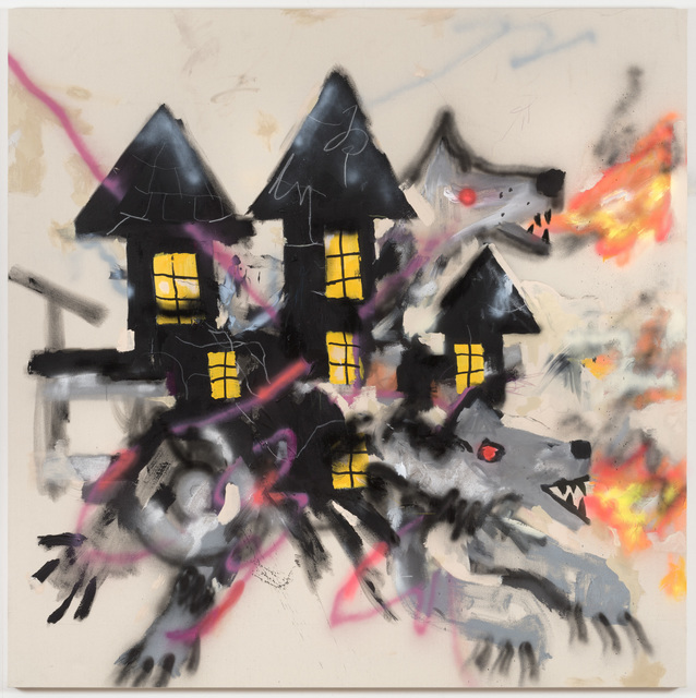 Robert Nava, ‘Haunted Wolf House’, 2019, Painting, Acrylic and grease pencil on canvas, Night Gallery