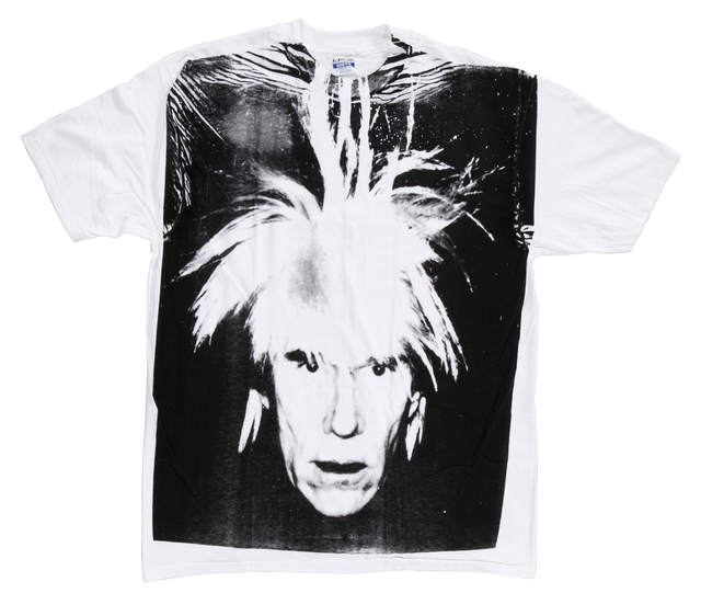 Andy Warhol, ‘Self-Portrait with Fright Wig’, 1986, Mixed Media, Screenprint on a t-shirt, Christie's Warhol Sale