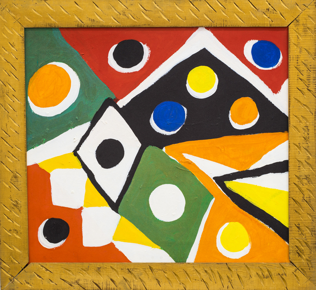 Kim MacConnel, ‘Bamaliki’, 1988, Painting, Cotton flocking and acrylic on canvas, painted carved wood frame, Rosamund Felsen Gallery