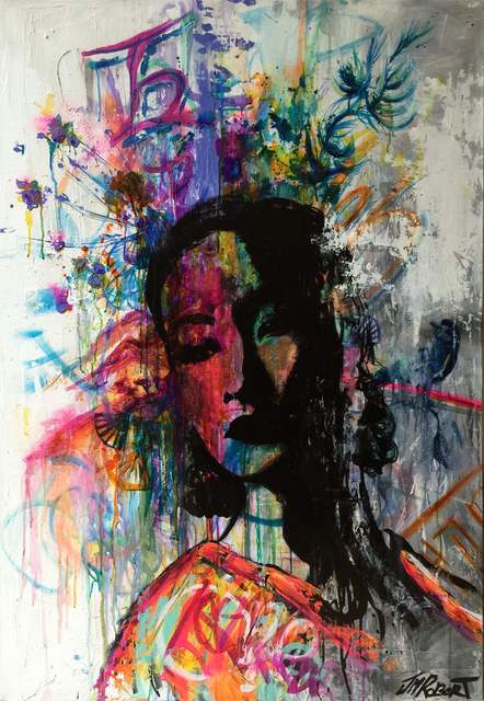 JM Robert, ‘Elle se souvient de son enface’, 2015, Painting, Art Supermarket