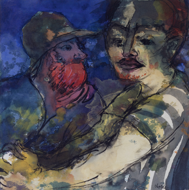 Emil Nolde, ‘Zwei Männer (junger Mann und bärtiger Mann)’, 1931-1935, Drawing, Collage or other Work on Paper, Watercolour and India Ink on Japan Paper, Galerie Utermann