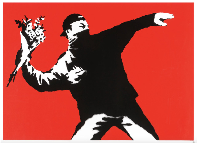 Banksy, ‘Love Is in the Air - Unsigned’, 2003, Hang-Up Gallery