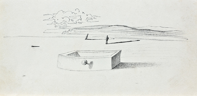 Salvador Dalí, ‘Paysage (Illustration Pour Sécheresses)’, 1936, Drawing, Collage or other Work on Paper, India ink on paper, Omer Tiroche Gallery