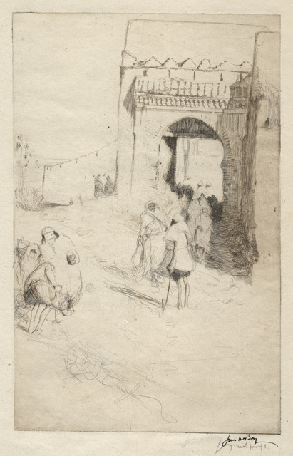 James McBey, ‘Road-Menders, Tetuan’, 1913, Print, Etching with extensive additions in pencil, Conrad R. Graeber Fine Art