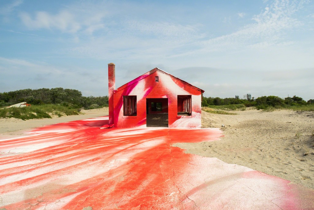 Rockaway! featuring site-specific installation by Katharina Grosse. Image courtesy the artist and MoMA PS1. Photo by Pablo Enriquez. Rockaway! featuring site-specific installation by Katharina Grosse. Image courtesy the artist and MoMA PS1. Photo by Pablo Enriquez.