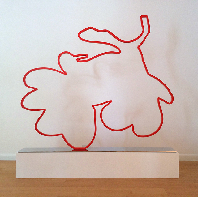 Donald Sultan, ‘Red Lantern (Outline)’, 2014, Sculpture, Painted aluminum, Nikola Rukaj Gallery