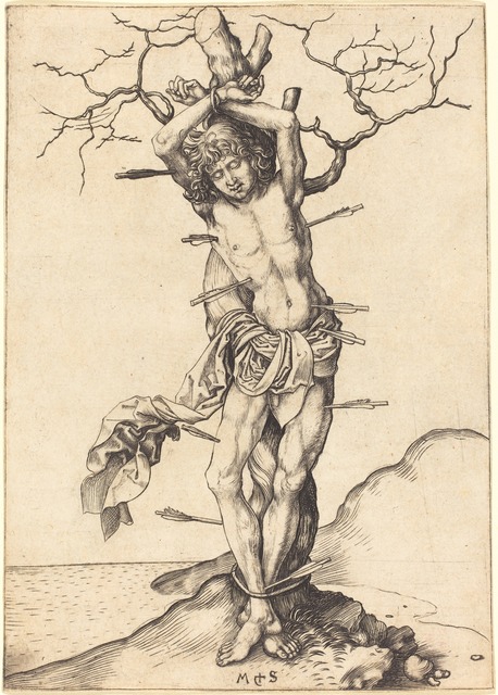 Martin Schongauer, ‘Saint Sebastian’, ca. 1480/1490, Print, Engraving on laid paper, National Gallery of Art, Washington, D.C.