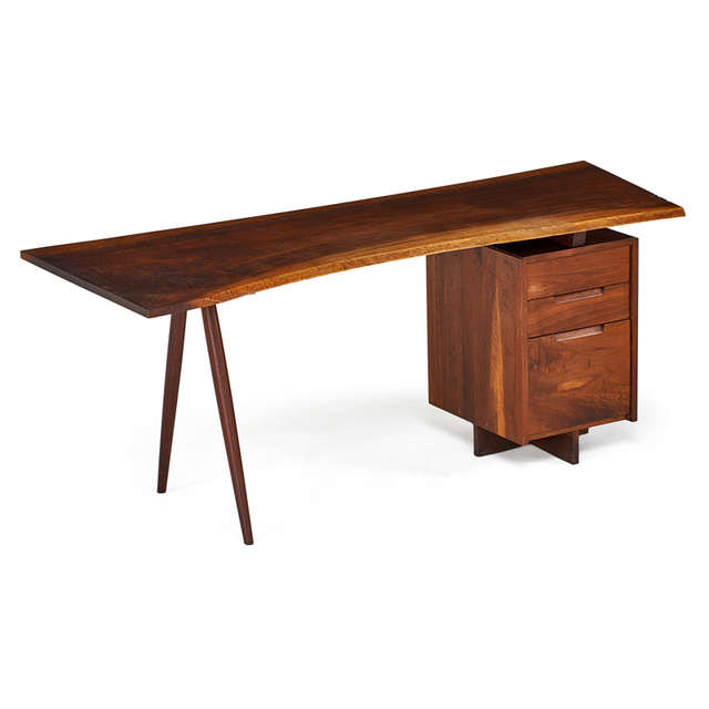 George Nakashima, ‘Single Pedestal Turned-Leg Desk, New Hope, PA’, 1955, Rago/Wright