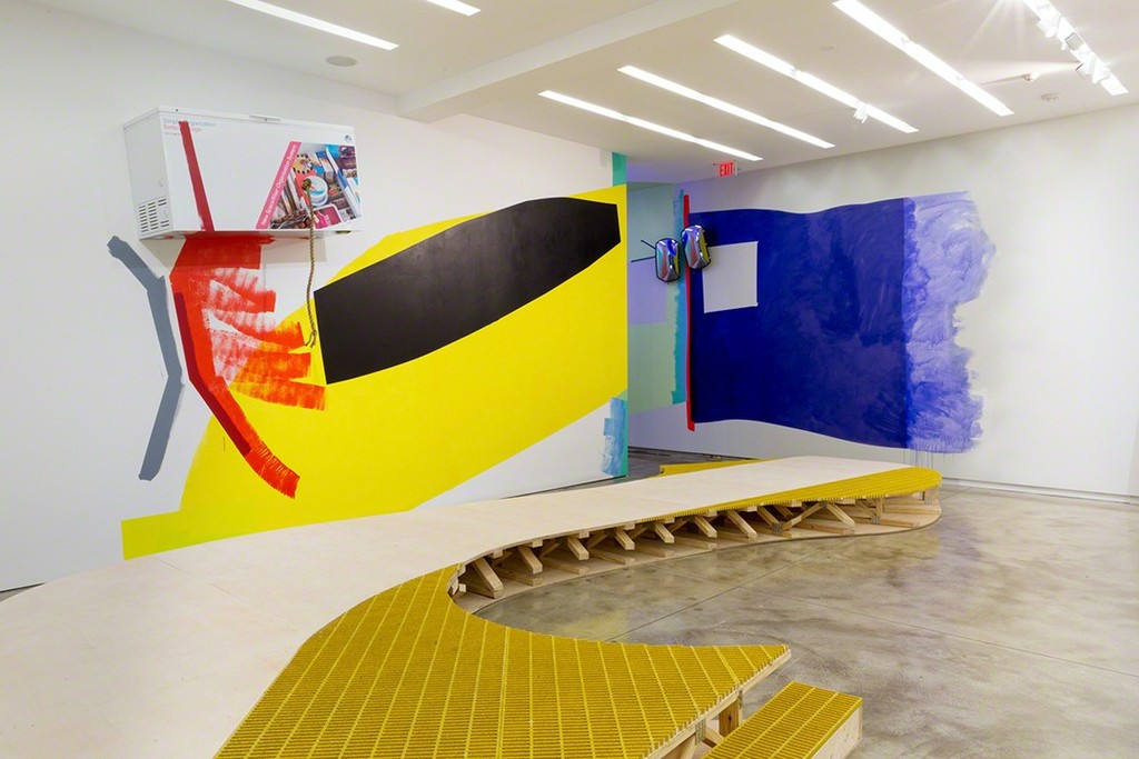 Jessica Stockholder, Door Hinges, Installation View, 2015. Photo by Evan Jenkins Jessica Stockholder, Door Hinges, Installation View, 2015. Photo by Evan Jenkins