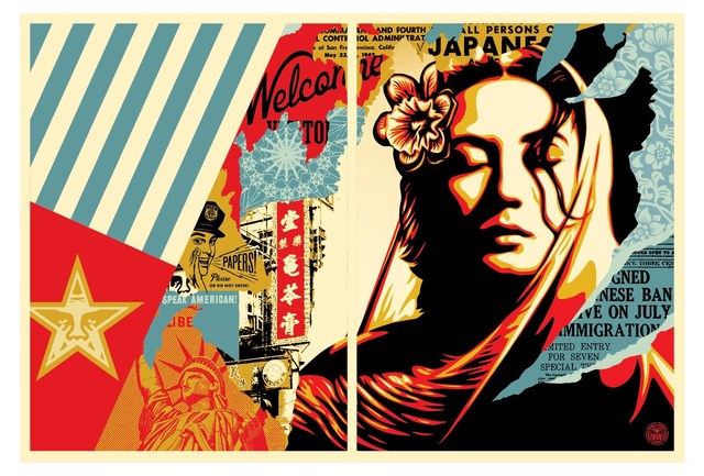 Shepard Fairey, ‘Welcome Visitors Diptych’, 2017, Dope! Gallery