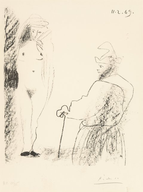 Pablo Picasso, ‘Femme Nue et Homme à la Canne, from Picasso-dessins 27.3.66 to 15.3.68’, 1969, Print, Lithograph on wove paper, Heritage Auctions