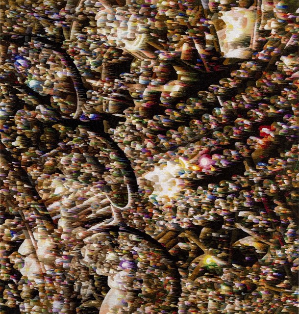 Kyungah Ham, ‘What you see is the unseen / Chandeliers for Five Cities DSK 01-D-01’, 2017-2018, Textile Arts, North Korean hand embroidery, silk threads on cotton, middle man, smuggling, censorship, confiscation, bribe, anxiety, Ideology, wooden, Kukje Gallery