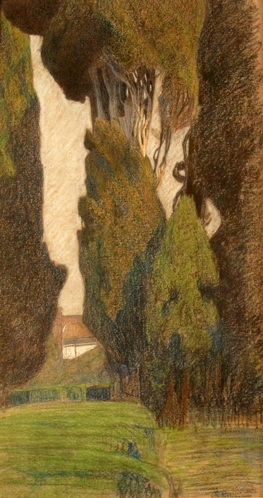 Giuseppe Pelizza da Volpedo 'Landscape', mixed media, 26x50, signed Giuseppe Pelizza da Volpedo 'Landscape', mixed media, 26x50, signed