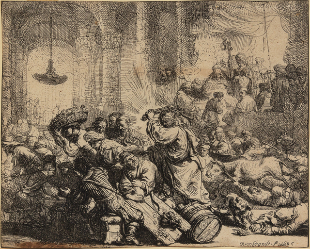 Rembrandt van Rijn, ‘Christ Driving the Money Changers from the Temple’, 1635, Hindman