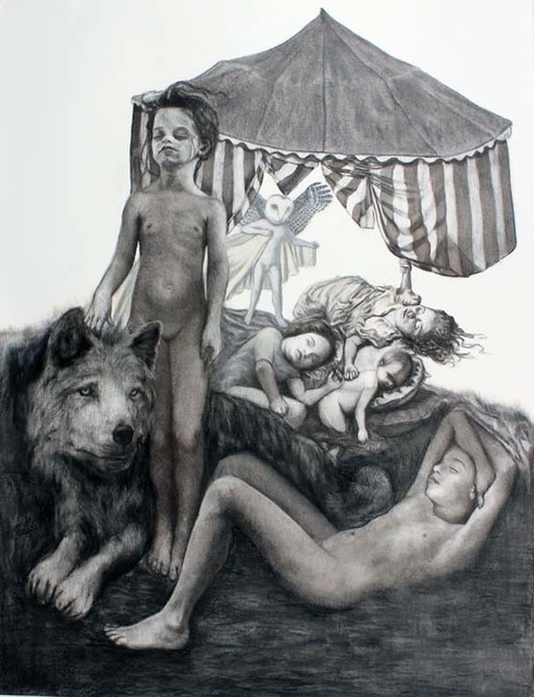 Beth Carter, ‘The Day Owl’, Painting, Charcoal and pastel on paper, Hugo Galerie
