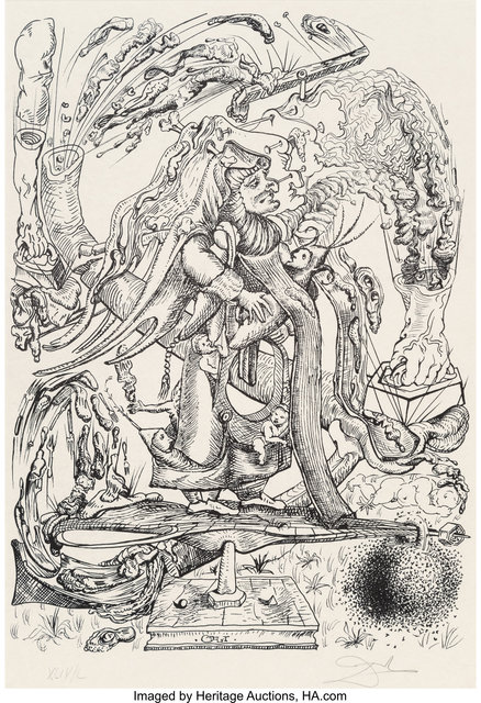 Salvador Dalí, ‘Untitled, from Les Songes drolatiques de Pantagruel’, 1973, Print, Lithograph in Japon paper, Heritage Auctions