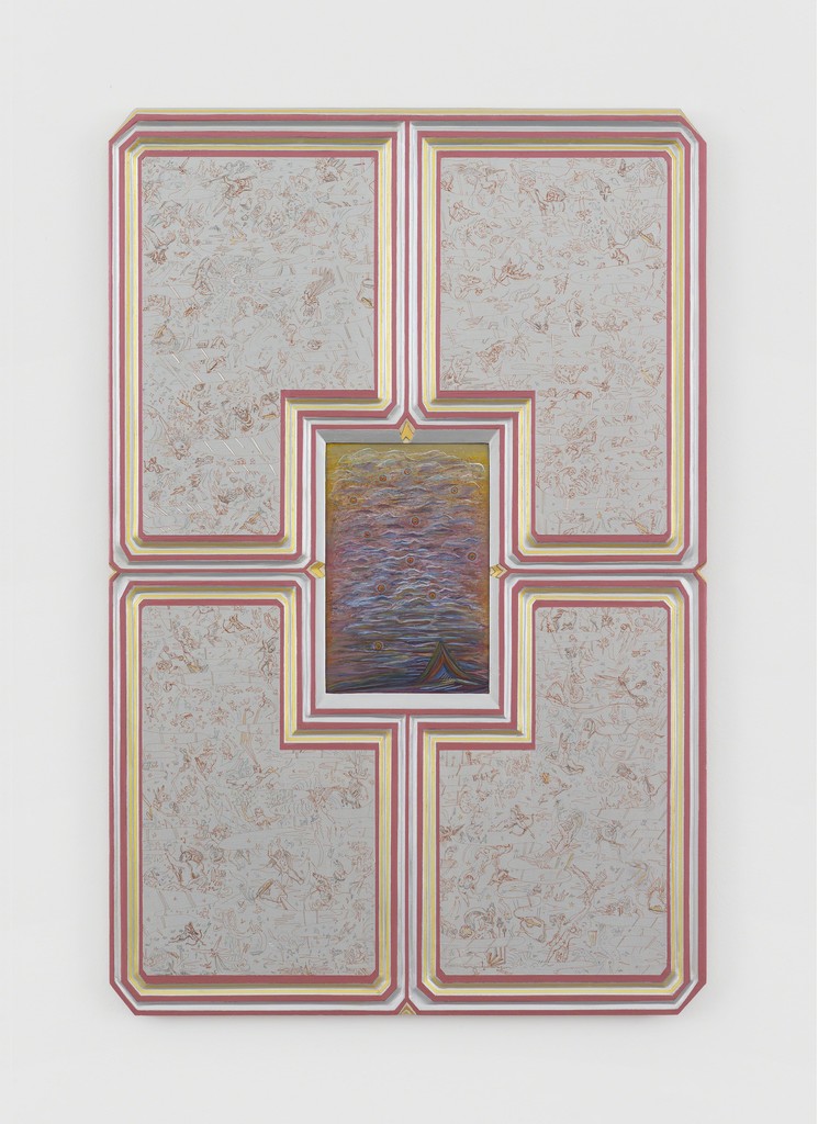 "Silver Sky", 2014-2017
Carved wood, water-based paint, ink. 91.4 × 61 cm / 36 × 24 in
Photo: Claire Dorn / Courtesy the Artist & Perrotin "Silver Sky", 2014-2017
Carved wood, water-based paint, ink. 91.4 × 61 cm / 36 × 24 in
Photo: Claire Dorn / Courtesy the Artist & Perrotin