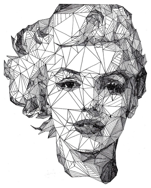 Josh Bryan, ‘Marilyn’, ca. 2017, Drawing, Collage or other Work on Paper, Marker Pen Drawing on Paper, Art276