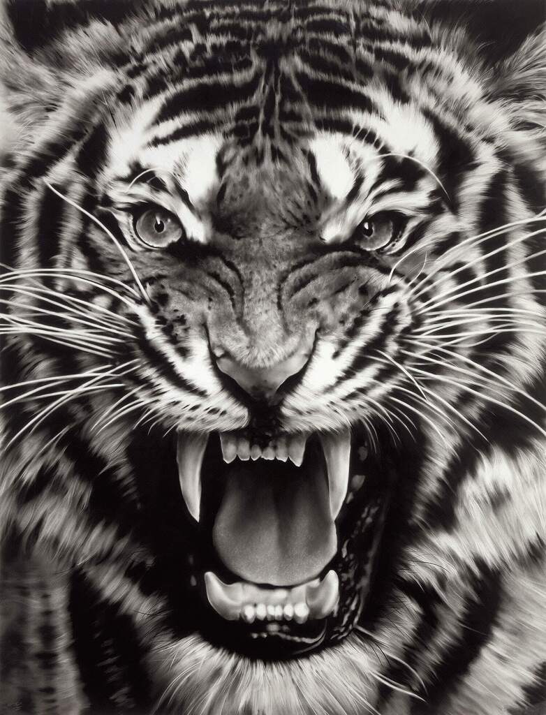 Robert Longo - Untitled (Roaring Tiger Print)