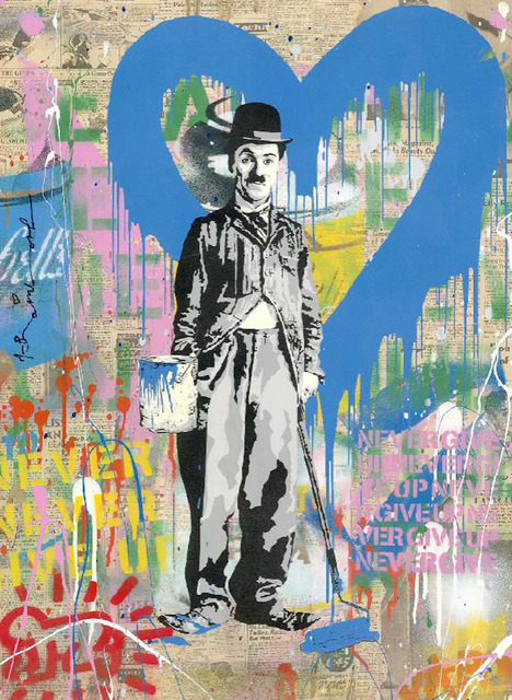 Mr. Brainwash, ‘Chaplin’, 2020, Painting, Stencil and Mixed Media on Paper, Maddox Gallery