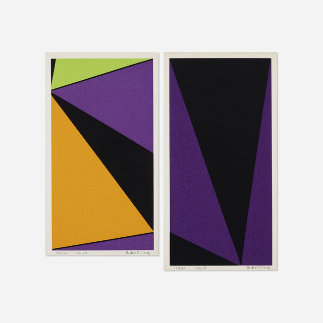 Olle Baertling, ‘Untitled (two works from The Angles of Baertling - Open Form, Infinite Space portfolio)’, 1962-68, Print, Screenprint on paper, Rago/Wright