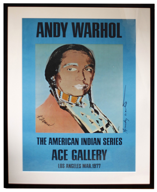 Andy Warhol, ‘Ace Gallery Exhibition Poster 'The American Indian Series' Blue(Signed)’, 1977, Print, Offset lithograph in colours, artrepublic