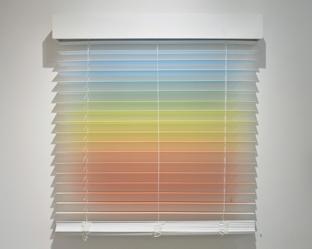 Christopher Derek Bruno: "Parallel Study 1," acrylic on vinyl blinds Christopher Derek Bruno: "Parallel Study 1," acrylic on vinyl blinds