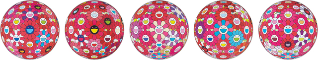 Takashi Murakami, ‘Flower Ball (3D)-Turn Red!; Hey! You! Do You Feel What I Feel?; Flower Ball (3D) - Blue, Red; Letter to Picasso; Groping for the Truth’, 2013-2014, Phillips