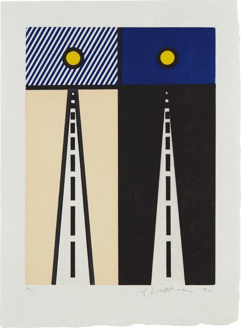 Roy Lichtenstein, ‘Auto Poesie en Cavale de Bloomington, (Auto Poetry in Bloomington's Cavalry), from La nouvelle chute de l'Amerique (The New Fall of America)’, 1992, Phillips