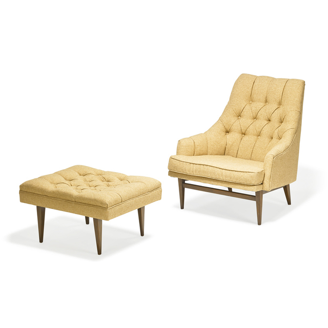 Kipp Stewart, ‘Lounge chair and ottoman, Grand Rapids, MI’, Design/Decorative Art, Walnut, upholstery, Rago/Wright