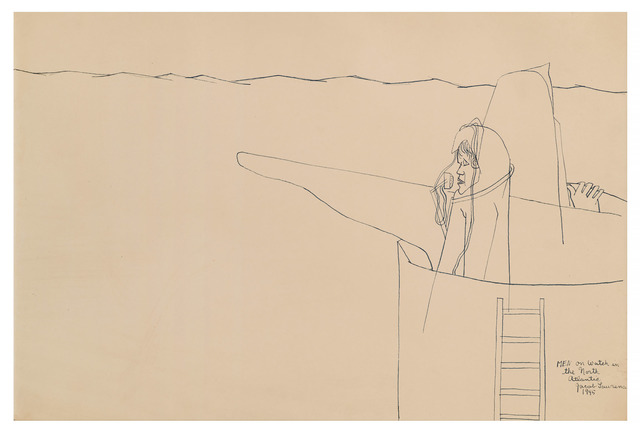 Jacob Lawrence, ‘Men on Watch in the North Atlantic’, 1945, Drawing, Collage or other Work on Paper, Pen and ink on paper, DC Moore Gallery