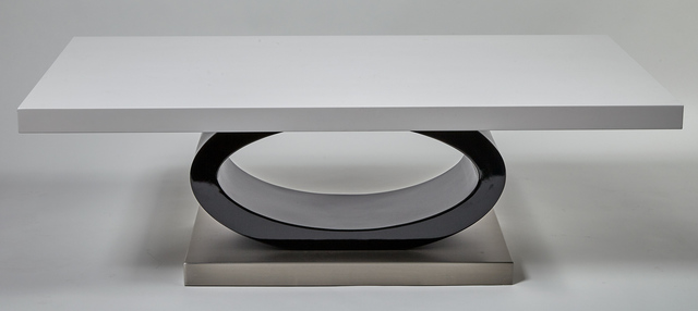 ‘Black and White Lacquered Wood Low Table, Modern’, Design/Decorative Art, Doyle