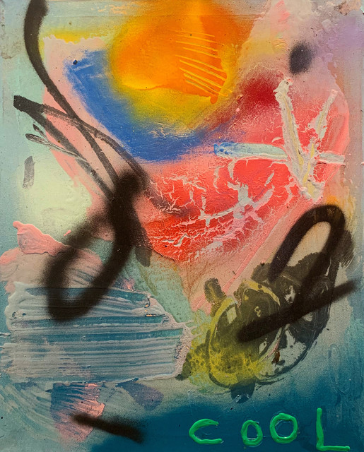 Sarah Svetlana, ‘Too cool, too sad, she’s cracking’, 2021, Painting, Acrylic, latex, spray paint, ShockBoxx