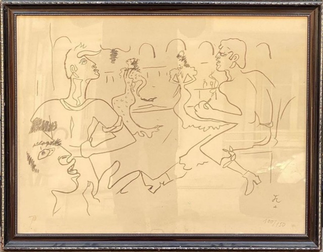Jean Cocteau, ‘Couple de danseurs Barcelone’, 1956, Print, Lithograph in black on paper, Samhart Gallery