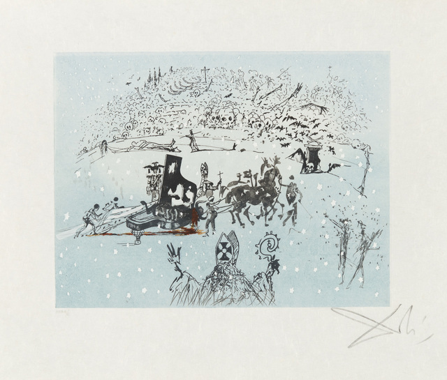 Salvador Dalí, ‘The Piano in the Snow’, 1966, Print, Drypoint and Aquatint, Christopher-Clark Fine Art