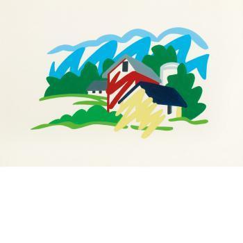 Tom Wesselman - Study for House and Barn in the Distance (Variation)