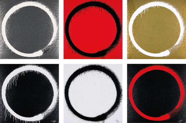 Takashi Murakami, ‘Agama; Enso: The Heart; Amitabha Buddha; Enso: Intellection; Enso: Tranquility; and Enso: Earthly Desires’, 2015, Phillips